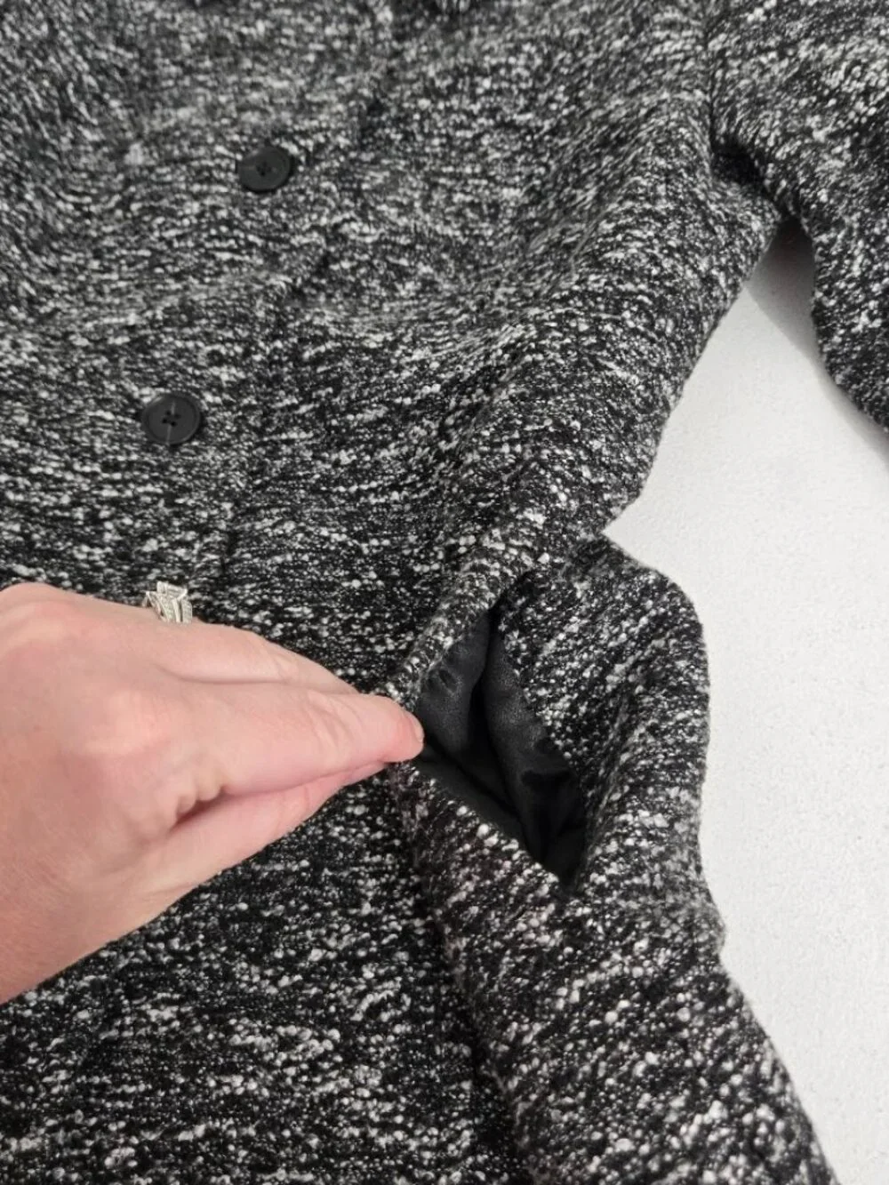 J Crew Factory Womens Boucle Lady Day Coat Size 6 Lined Overcoat Preppy Neutral - Picture 4 of 12
